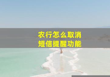 农行怎么取消短信提醒功能