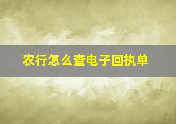 农行怎么查电子回执单