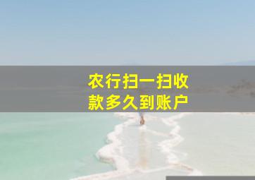 农行扫一扫收款多久到账户