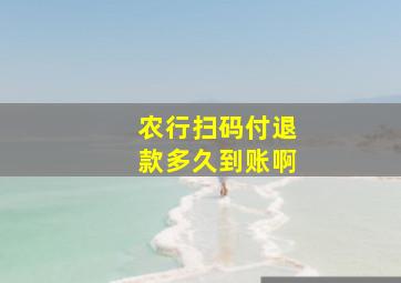 农行扫码付退款多久到账啊