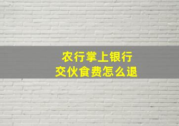 农行掌上银行交伙食费怎么退