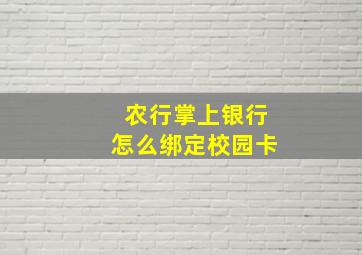 农行掌上银行怎么绑定校园卡