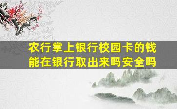 农行掌上银行校园卡的钱能在银行取出来吗安全吗