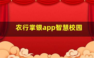 农行掌银app智慧校园