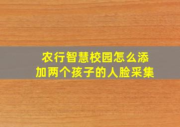 农行智慧校园怎么添加两个孩子的人脸采集