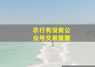 农行有没有公众号交易提醒