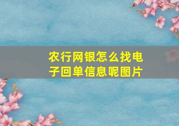 农行网银怎么找电子回单信息呢图片