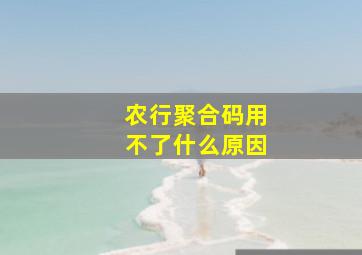 农行聚合码用不了什么原因