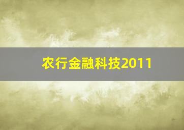 农行金融科技2011