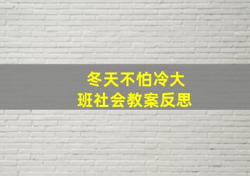 冬天不怕冷大班社会教案反思