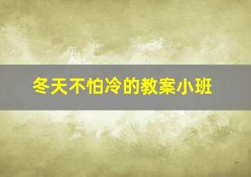 冬天不怕冷的教案小班