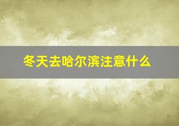 冬天去哈尔滨注意什么