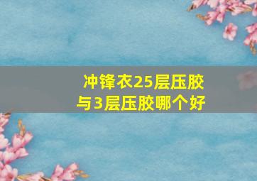 冲锋衣25层压胶与3层压胶哪个好