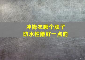 冲锋衣哪个牌子防水性能好一点的