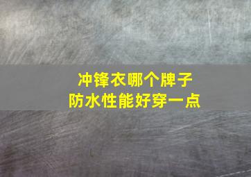 冲锋衣哪个牌子防水性能好穿一点