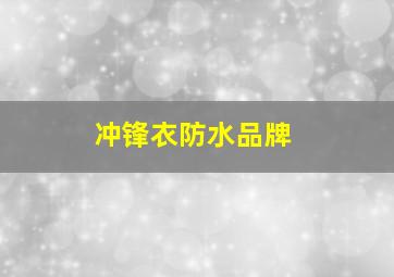 冲锋衣防水品牌