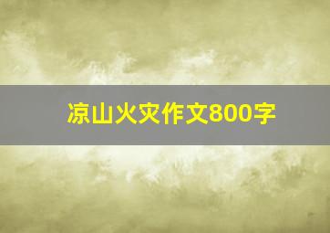 凉山火灾作文800字