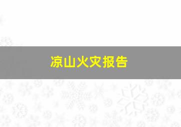 凉山火灾报告