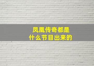 凤凰传奇都是什么节目出来的