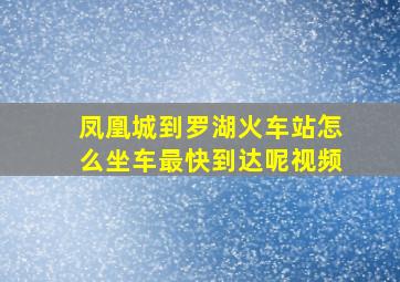 凤凰城到罗湖火车站怎么坐车最快到达呢视频