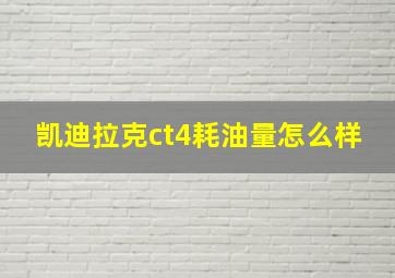 凯迪拉克ct4耗油量怎么样