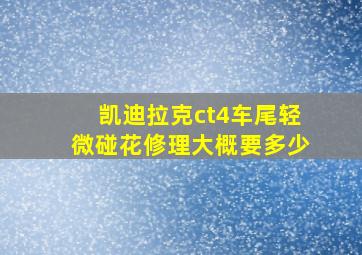 凯迪拉克ct4车尾轻微碰花修理大概要多少