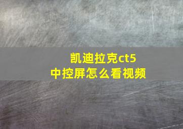 凯迪拉克ct5中控屏怎么看视频