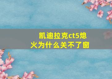 凯迪拉克ct5熄火为什么关不了窗