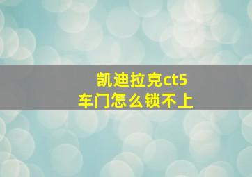 凯迪拉克ct5车门怎么锁不上