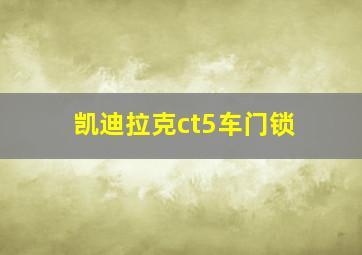 凯迪拉克ct5车门锁