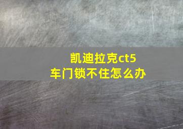 凯迪拉克ct5车门锁不住怎么办