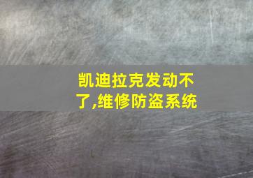 凯迪拉克发动不了,维修防盗系统