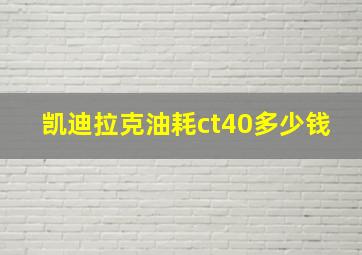 凯迪拉克油耗ct40多少钱