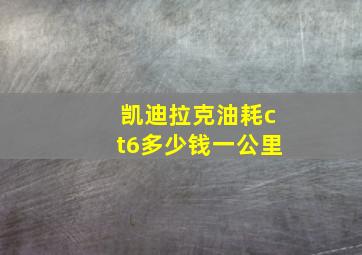 凯迪拉克油耗ct6多少钱一公里