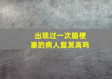 出现过一次脑梗塞的病人复发高吗