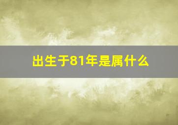 出生于81年是属什么