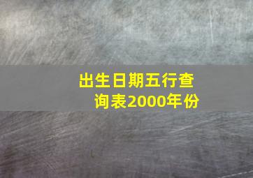 出生日期五行查询表2000年份