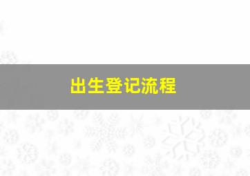 出生登记流程