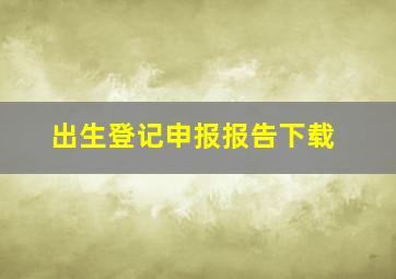 出生登记申报报告下载