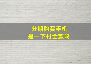 分期购买手机是一下付全款吗