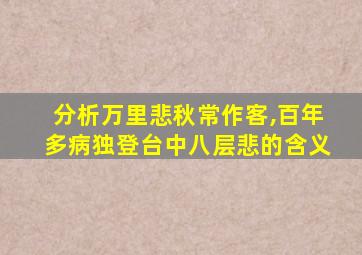 分析万里悲秋常作客,百年多病独登台中八层悲的含义