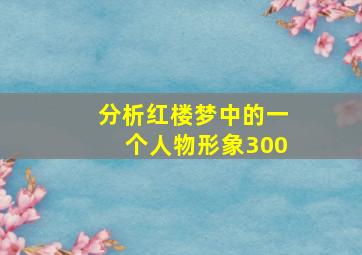 分析红楼梦中的一个人物形象300