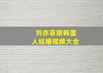 刘亦菲跟韩国人结婚视频大全