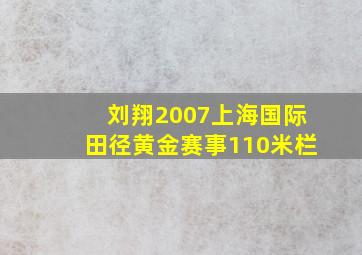 刘翔2007上海国际田径黄金赛事110米栏