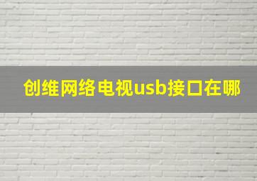 创维网络电视usb接口在哪