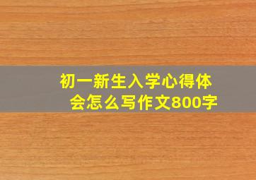 初一新生入学心得体会怎么写作文800字