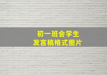 初一班会学生发言稿格式图片