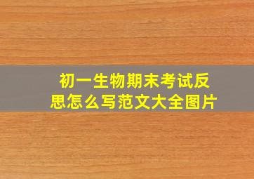 初一生物期末考试反思怎么写范文大全图片