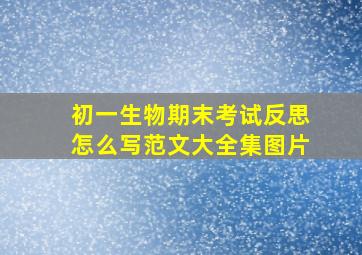 初一生物期末考试反思怎么写范文大全集图片