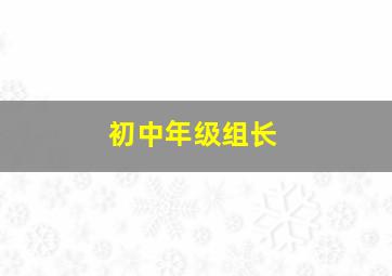 初中年级组长